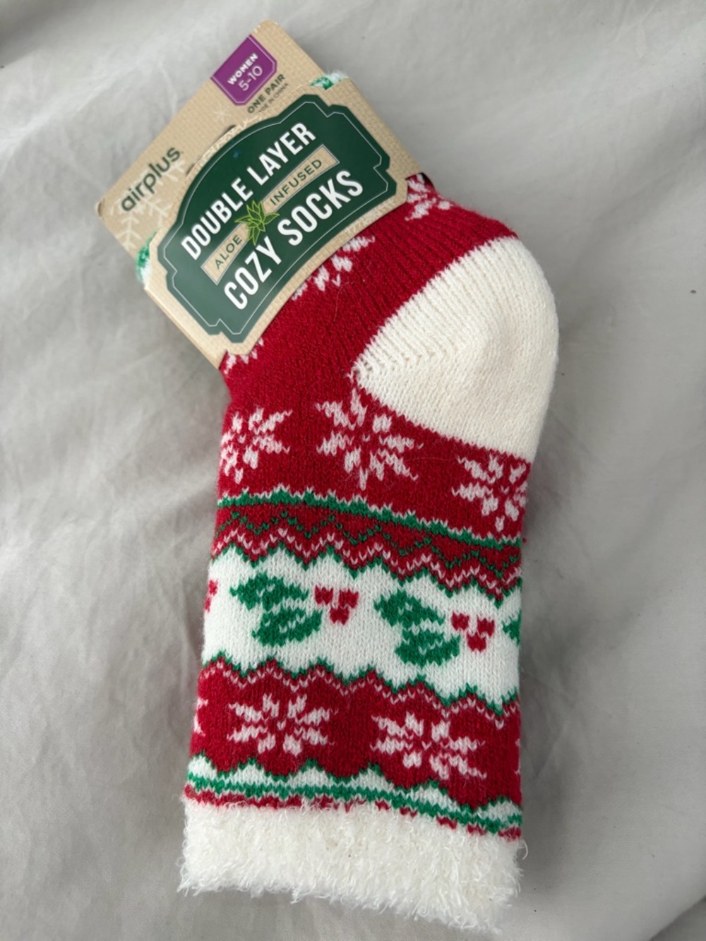 Double Layer Cozy Socks.  Aloe infused.  Size 5-10.
